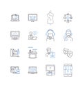 Independent consultant line icons collection. Autonomy, Expertise, Flexibility, Professionalism, Innovation Royalty Free Stock Photo