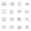 Independent contractors line icons collection. Freelance, Entrepreneur, Self-employed, Consultant, Gig, Contractor, Sole