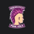 Independent punk rock illustration head design for tshirt Royalty Free Stock Photo