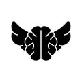 Independent thinking black glyph icon