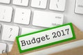 Index Card with Budget 2017. 3D.