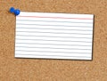 Index card on corkboard Royalty Free Stock Photo