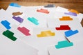 Index Cards with Colour Labels Royalty Free Stock Photo