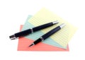 Index cards and pens Royalty Free Stock Photo