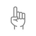 Index finger gesture line icon. Attention symbol