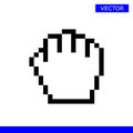 Pixel mouse hand cursor icon vector illustration.