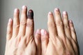 Index finger with indelible ink stain after voting in election Royalty Free Stock Photo