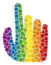 Spectrum Index finger Composition Icon of Round Dots