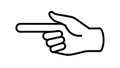 Index Finger Pointing Right Outline Icon, vector design Generative AI Royalty Free Stock Photo