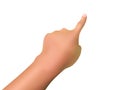Index Finger Touching or Pointing Something, Gradient Mesh Hand Gesture, Realistic Vector Illustration
