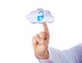 Index Finger Unlocking A Virtual Lock Via Cloud