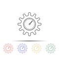 index in gear multi color style icon. Simple thin line, outline vector of measure icons for ui and ux, website or mobile Royalty Free Stock Photo