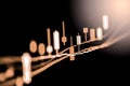 Index graph of stock market financial indicator analysis on LED. Royalty Free Stock Photo