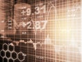 Index graph of stock market financial indicator analysis on LED.