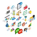 Index number icons set, isometric style Royalty Free Stock Photo