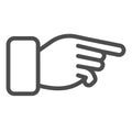 Index pointer line icon. Judgment forefinger, hand with pointing main finger. Jurisprudence vector design concept
