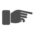 Index pointer solid icon. Judgment forefinger, hand with pointing main finger. Jurisprudence vector design concept