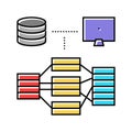 indexing data database color icon vector illustration