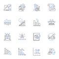 Indexing line icons collection. Keywords, Search, Cataloging, Categorization, Ranking, Sorting, Algorithm vector and