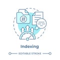 Indexing soft blue concept icon
