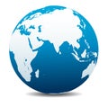 India, Africa, China, Indian Ocean, Global World Planet Earth Icon