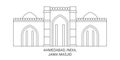 India, Ahmedabad, Jama Masjid, travel landmark vector illustration