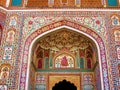 India Architecture Colorful Wall Mural Painting Royalty Free Stock Photo