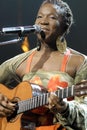 India.Arie performing live. Royalty Free Stock Photo
