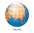 India and Asia Globe