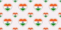 India background. Indian flag seamless pattern. Vector stickers.Love hearts symbols. Good choice for sports pages, travelling, lan