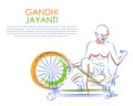 India background with Nation Hero and Freedom Fighter Mahatma Gandhi for Gandhi Jayanti