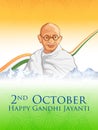 India background with Nation Hero and Freedom Fighter Mahatma Gandhi popularly known as Bapu for 2nd October Gandhi