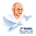 India background with Nation Hero and Freedom Fighter Mahatma Gandhi popularly known as Bapu for 2nd October Gandhi