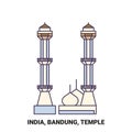 India, Bandung, Travels Landsmark travel landmark vector illustration