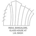 India, Bangalore, Glass House At Lal Bagh travel landmark vector illustration Royalty Free Stock Photo