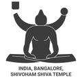 India, Bangalore, Shivoham Shiva Temple travel landmark vector illustration