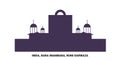 India, Bara Imambara, Rumi Darwaza travel landmark vector illustration