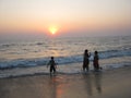 India beach at sunset Royalty Free Stock Photo