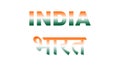 India Bharat text isolated with tricolor impression for text