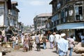 1977. India. Busy market street in Bombay.