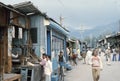 1977. India. A busy street in Chamba.