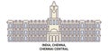 India, Chenna, Chennai Central travel landmark vector illustration