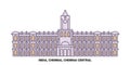 India, Chennai, Chennai Central travel landmark vector illustration