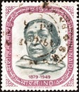 INDIA - CIRCA 1964: A stamp printed in India shows poetess Sarojini Naidu, circa 1964.