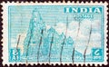 INDIA - CIRCA 1949: A stamp printed in India shows Kandarya Mahadeva Temple, circa 1949.