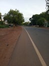 The Indian empty road become salience Royalty Free Stock Photo