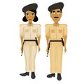 India couple woman police officers and a policeman.