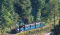 INDIA, DARJEELING. The historic steam train on its way from Ghoom to Darjeeling