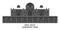 India, Delhi, Humayun's Tomb travel landmark vector illustration