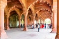 India, Delhi, The Red Fort, Mar 30 2019 - Diwan-I-Am, on the banks of the river Yamuna, the fort was built by Shahjahan